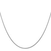 14K White Gold .8mm Round Snake with Lobster Clasp Chain