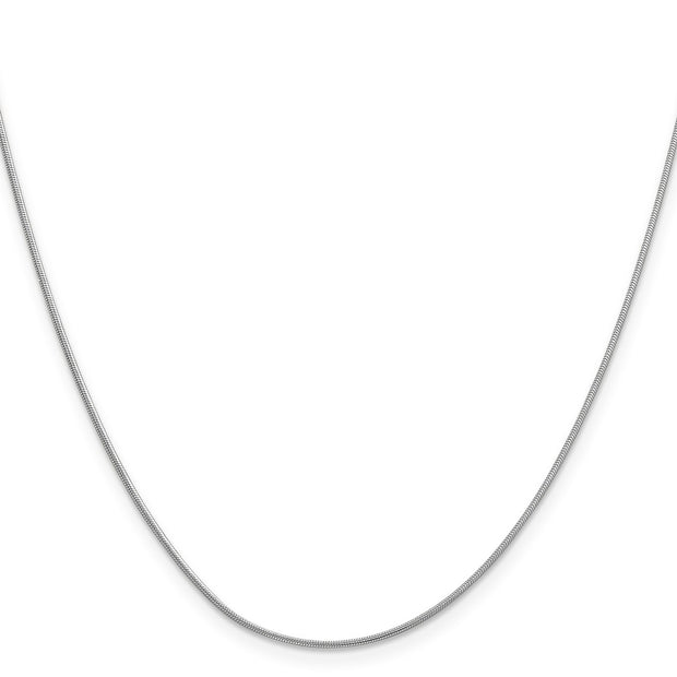 14K White Gold .9mm Round Snake with Lobster Clasp Chain