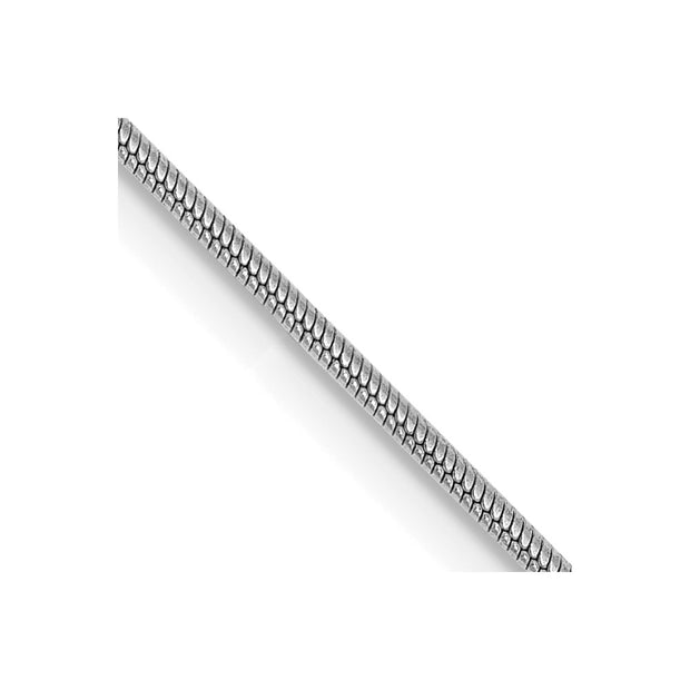 14K White Gold .9mm Round Snake with Lobster Clasp Chain