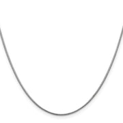 14K White Gold 1.1mm Round Snake with Lobster Clasp Chain