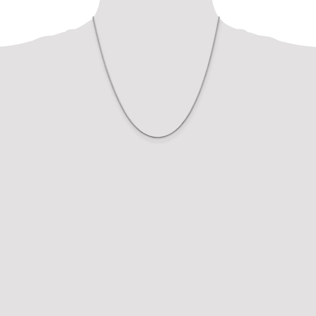 14K White Gold 1.1mm Round Snake with Lobster Clasp Chain
