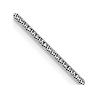 14K White Gold 1.1mm Round Snake with Lobster Clasp Chain