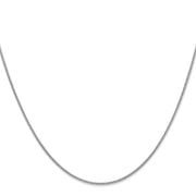 14K White Gold 1.4mm Round Snake Lobster Clasp Chain
