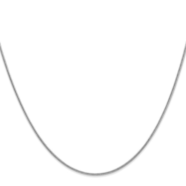 14K White Gold 1.4mm Round Snake Lobster Clasp Chain