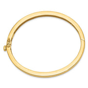 14k Polished Solid Hinged Oval Bangle Bracelet