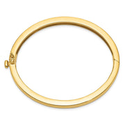 14k Polished Solid Hinged Oval Bangle Bracelet