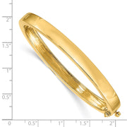 14k Polished Solid Hinged Oval Bangle Bracelet