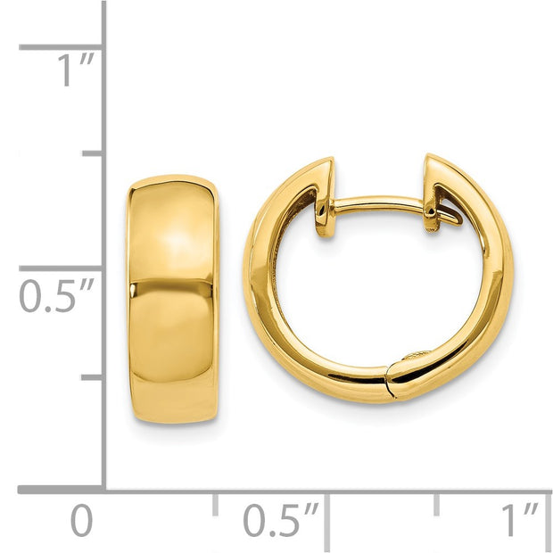 14k Round Hinged Hoop Earrings