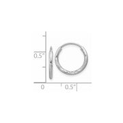 14k White Gold 1.5mm Diamond-cut Endless Hoop Earrings