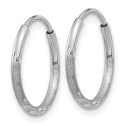 14K White Gold 1.25mm Diamond-cut Endless Hoop Earring