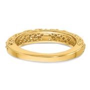 14k 3mm Filigree Wedding Band