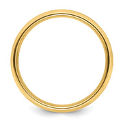 14k Yellow Gold 6mm Standard Weight Comfort Fit Brushed Satin with Polished Beveled Edge Wedding Band