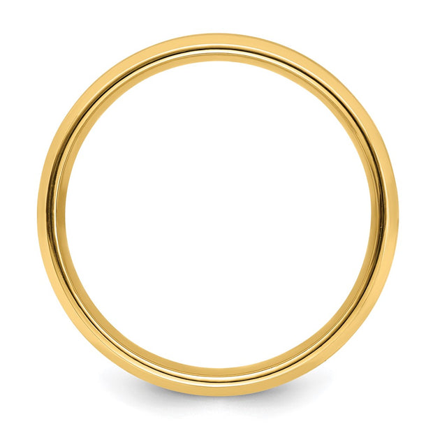 14k Yellow Gold 6mm Standard Weight Comfort Fit Brushed Satin with Polished Beveled Edge Wedding Band