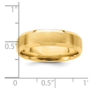 14k Yellow Gold 6mm Standard Weight Comfort Fit Brushed Satin with Polished Beveled Edge Wedding Band
