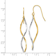 14k Two-tone Twist Dangle Earrings