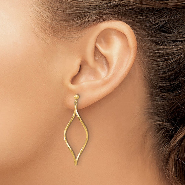 14k Twisted Post Dangle Earrings