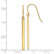 14K Bar Dangle Earrings