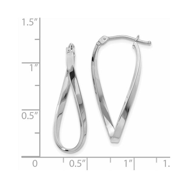 14k White Gold Small Twisted Earrings