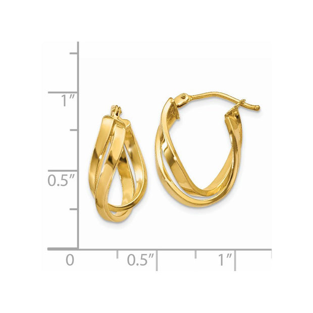 14k Twisted Hoop Earrings